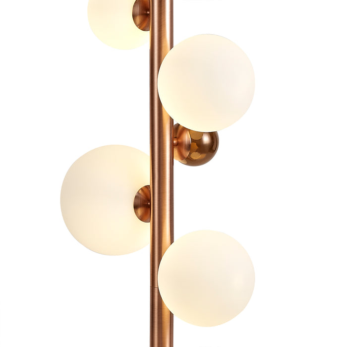 Regal Lighting SL-1794 8 Light Floor Lamp Antique Copper With Opal And Copper Glass