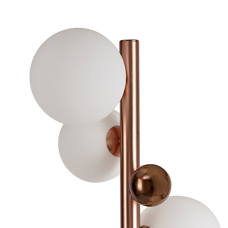 Regal Lighting SL-1794 8 Light Floor Lamp Antique Copper With Opal And Copper Glass
