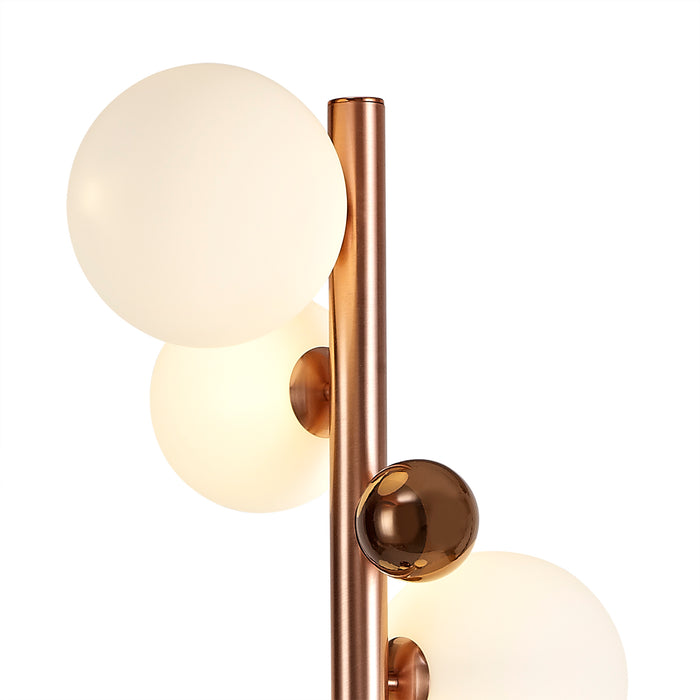 Regal Lighting SL-1794 8 Light Floor Lamp Antique Copper With Opal And Copper Glass