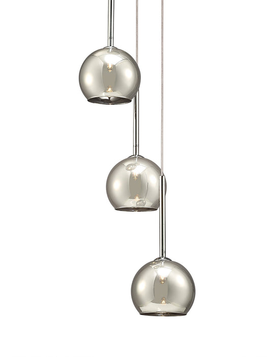 Deco Regina Pendant 3 Light G9 Polished Chrome/Smoke Glass • D0102