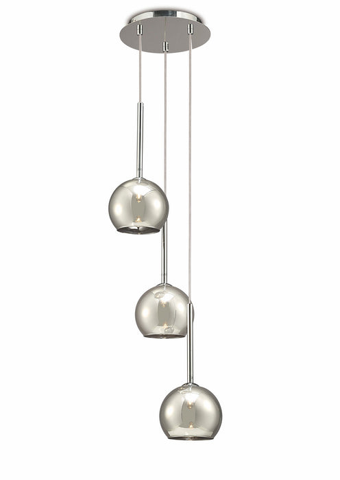 Deco Regina Pendant 3 Light G9 Polished Chrome/Smoke Glass • D0102