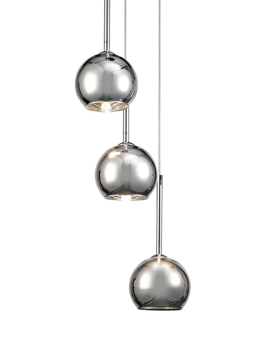 Deco Regina Pendant 3 Light G9 Polished Chrome/Chrome Plated Glass • D0103