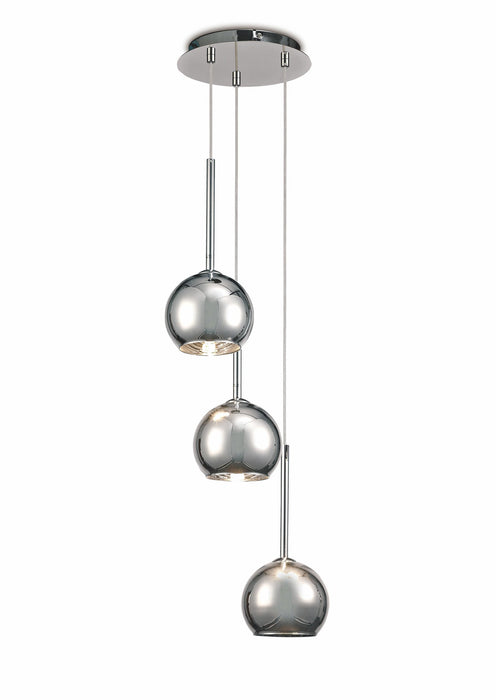 Deco Regina Pendant 3 Light G9 Polished Chrome/Chrome Plated Glass • D0103