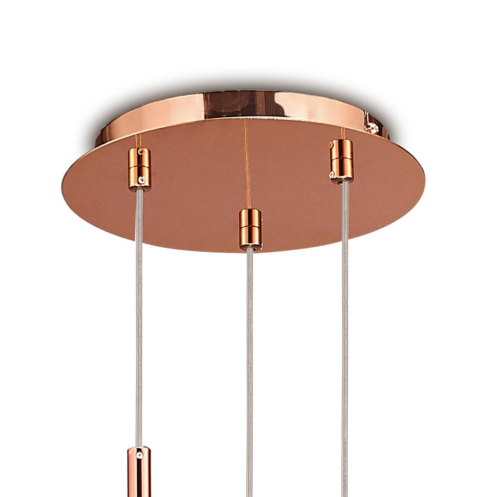 Deco Regina Pendant 3 Light G9 Copper/Copper Glass • D0104