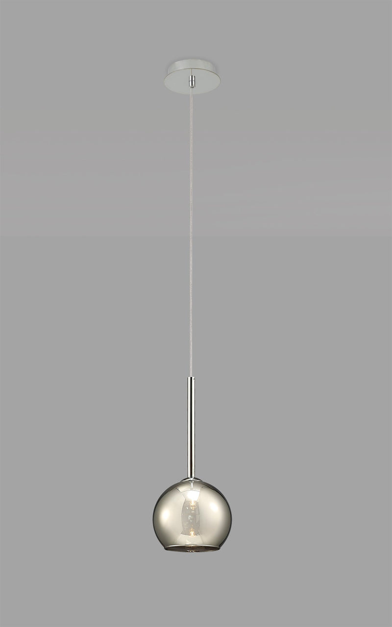 Deco Regina Single Pendant 1 Light G9 Polished Chrome/Smoke Glass • D0105