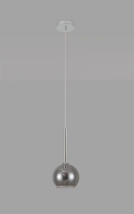 Deco Regina Single Pendant 1 Light G9 Polished Chrome/Smoke Glass • D0105