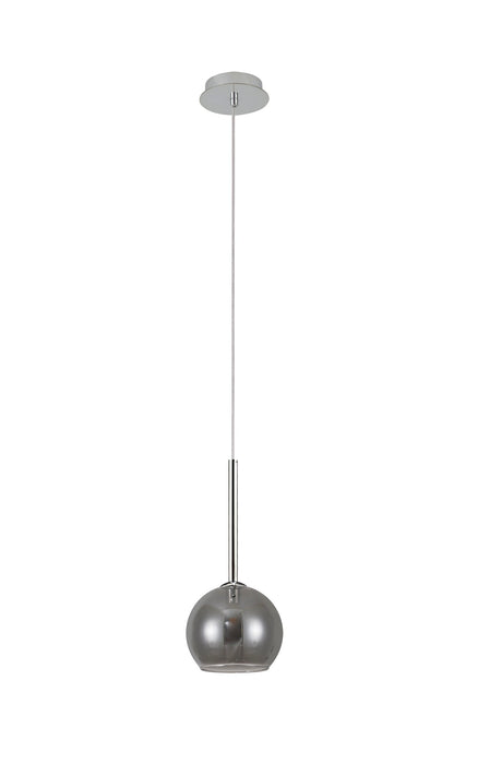 Deco Regina Single Pendant 1 Light G9 Polished Chrome/Smoke Glass • D0105