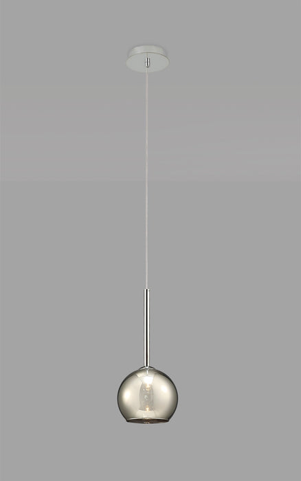 Deco Regina Single Pendant 1 Light G9 Polished Chrome/Smoke Glass • D0105