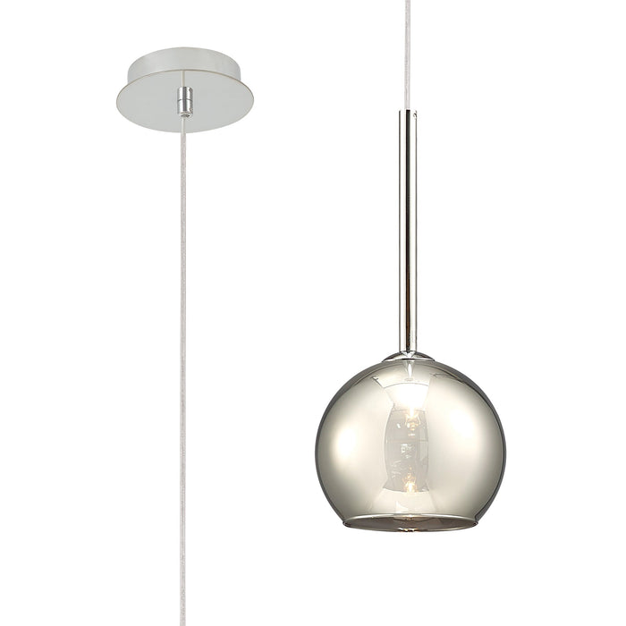 Deco Regina Single Pendant 1 Light G9 Polished Chrome/Smoke Glass • D0105