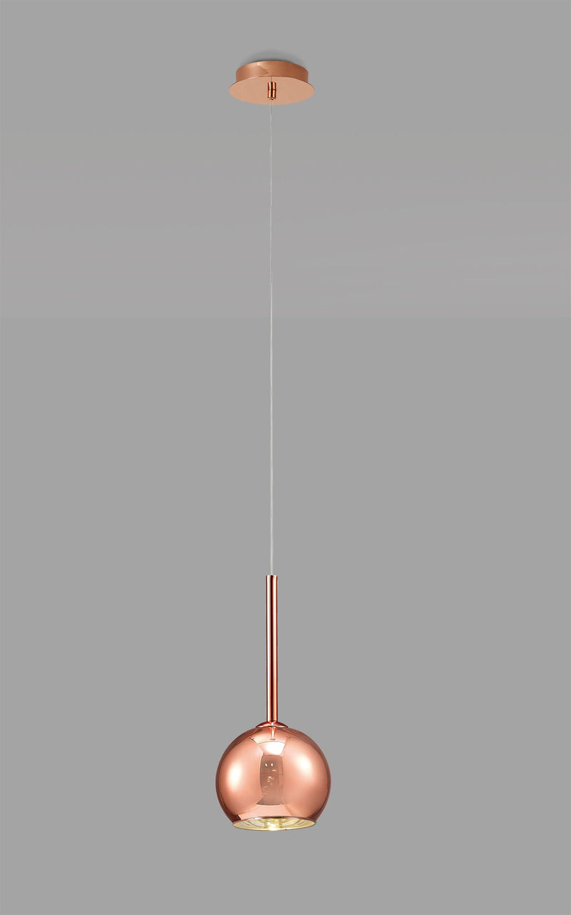 Deco Regina Single Pendant 1 Light G9 Copper/Copper Glass • D0107