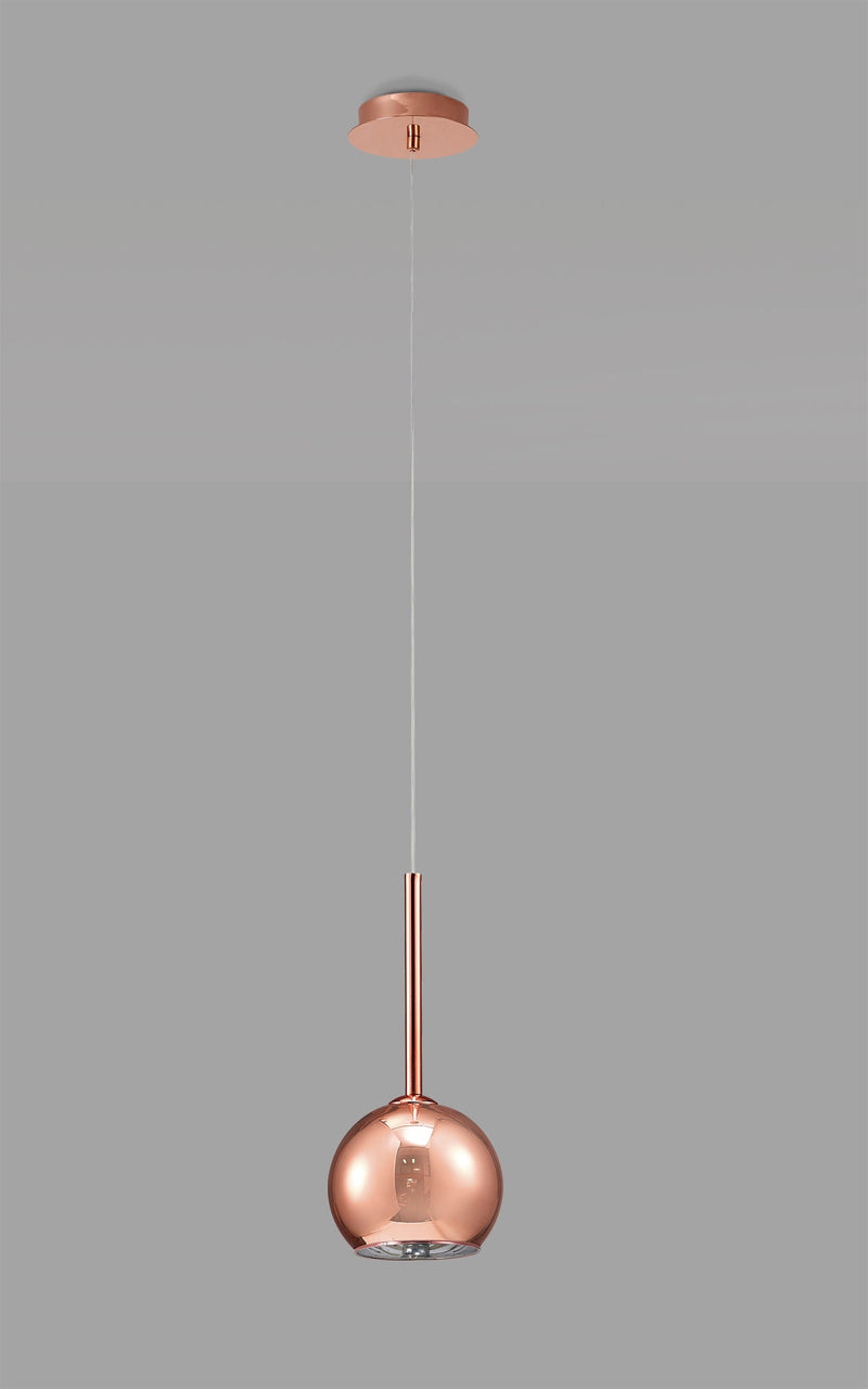 Deco Regina Single Pendant 1 Light G9 Copper/Copper Glass • D0107