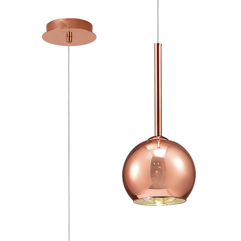 Deco Regina Single Pendant 1 Light G9 Copper/Copper Glass • D0107