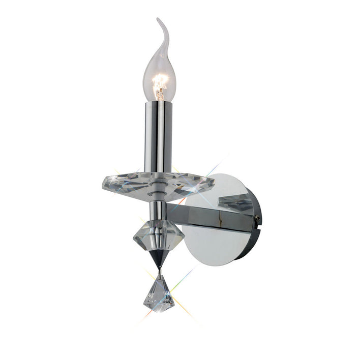 Diyas  Renzo Wall Lamp Switched 1 Light E14 Polished Chrome/Crystal • IL30591