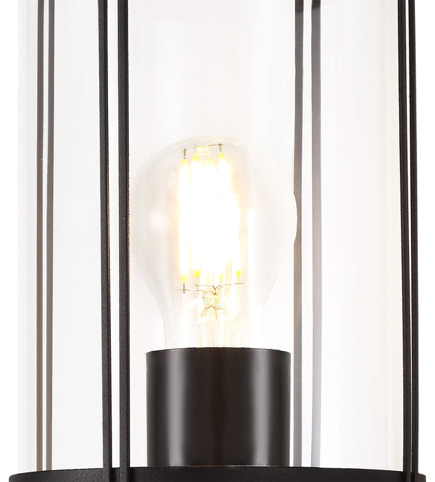 Deco Reva Upward Wall Lamp, 1 x E27, IP44, Black/Clear PC, 2yrs Warranty • D0549