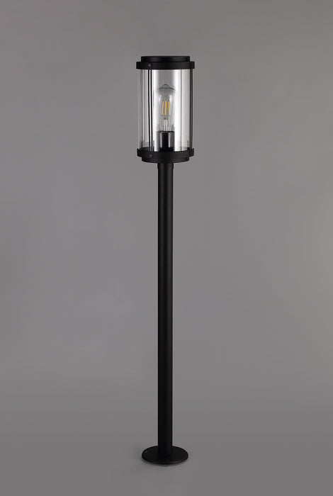 Deco Reva Tall Post, 1 x E27, IP44, Black/Clear PC, 2yrs Warranty • D0551