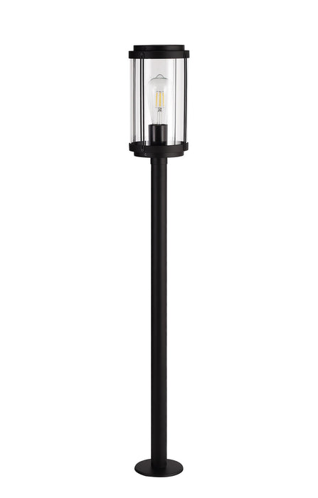 Deco Reva Tall Post, 1 x E27, IP44, Black/Clear PC, 2yrs Warranty • D0551