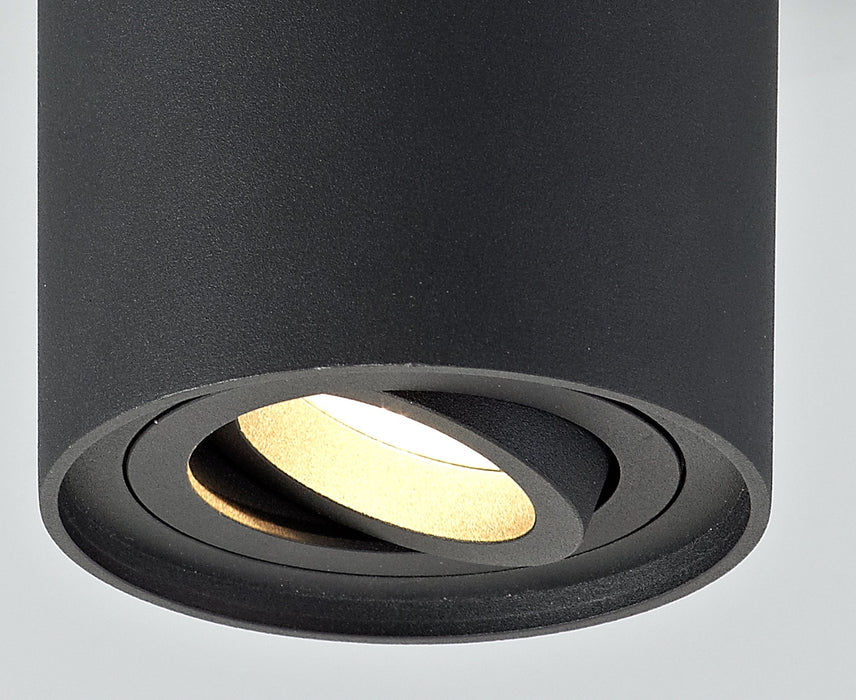 Deco Rico Adjustable Cylinder Spotlight, 1 Light GU10, Sand Black • D0478