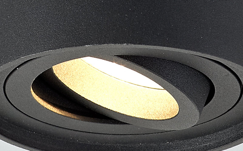 Deco Rico Adjustable Cylinder Spotlight, 1 Light GU10, Sand Black • D0478