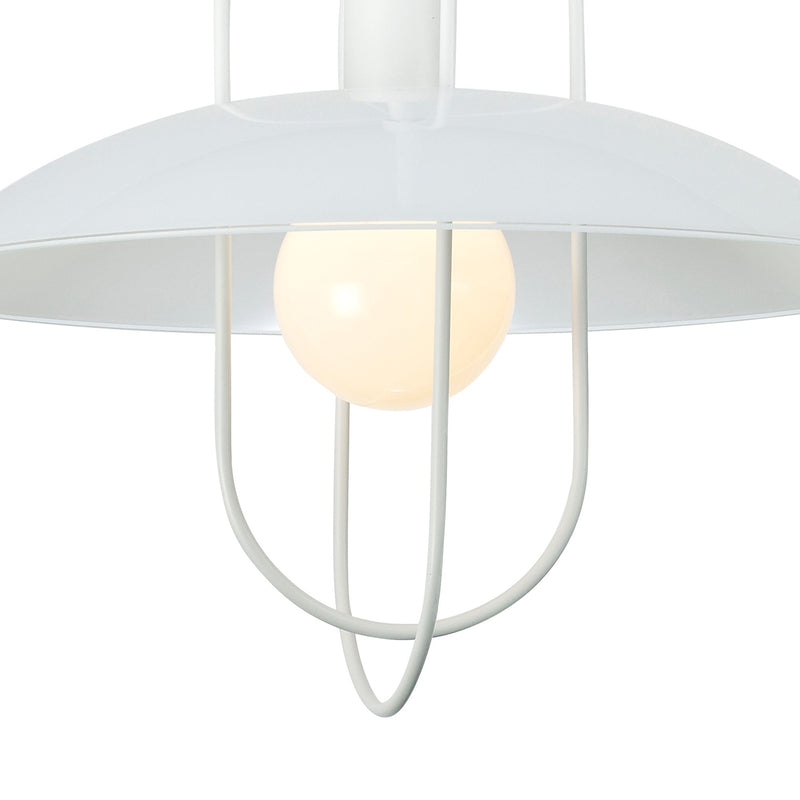 Deco Riva Rise & Fall Pendant 1 Light E27, Matt White/Opal White Glass Shade • D0268