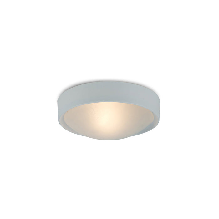 Deco Rondo IP44 1 Light E27 Flush Ceiling Light, White Frame With Frosted Glass • D0398