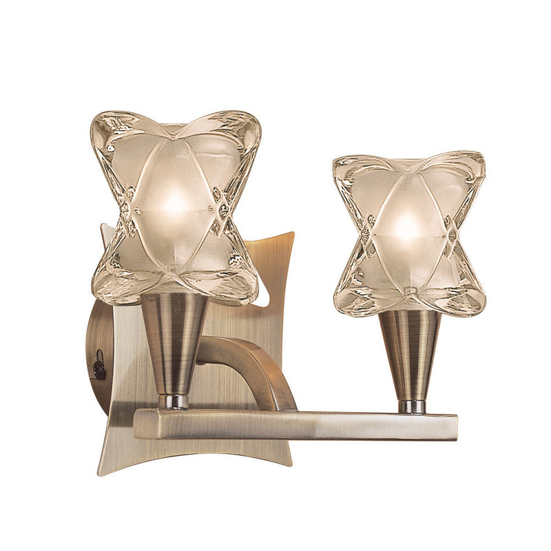 Mantra M0052AB/S Rosa Del Desierto Wall Lamp Switched 2 Light G9, Antique Brass • M0052AB/S