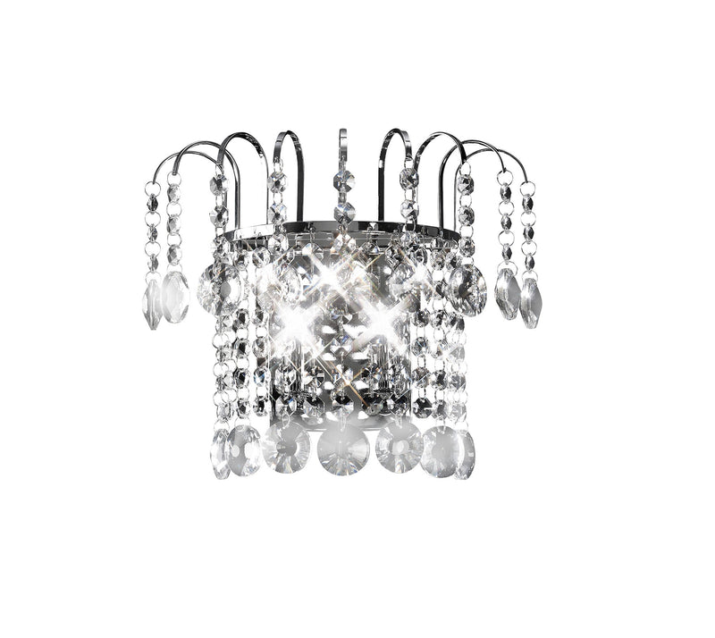 Diyas Rosina Wall Lamp Switched 2 Light G9 Polished Chrome/Crystal • IL31052