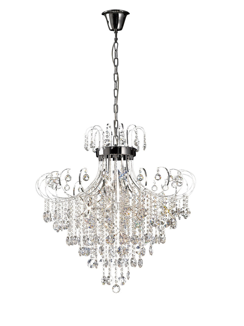 Diyas Rosina Pendant 8 Light G9 Polished Chrome/Crystal Item Weight: 21kg • IL31058