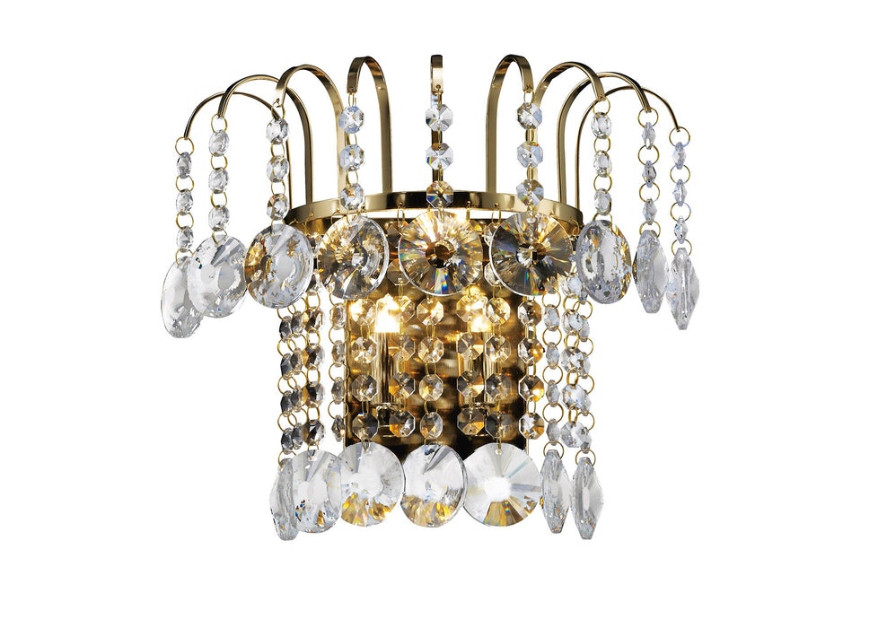 Diyas Rosina Wall Lamp Switched 2 Light G9 French Gold/Crystal • IL32052