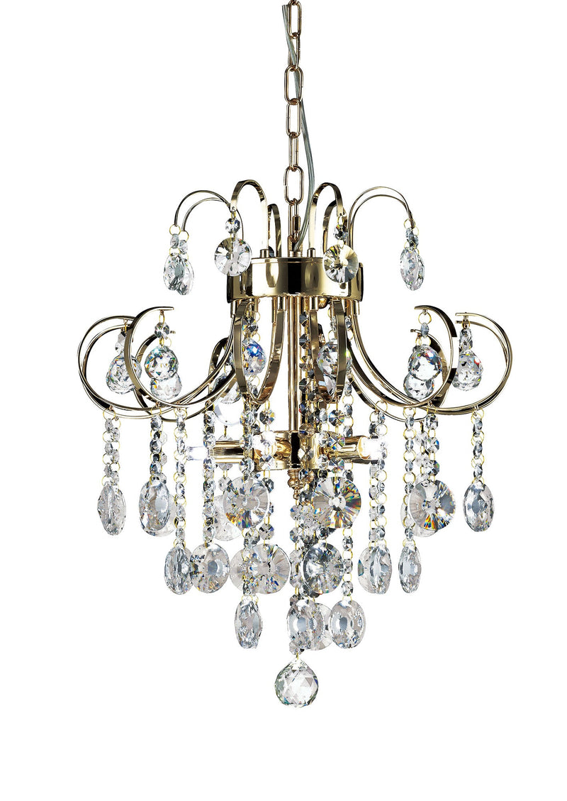 Diyas Rosina Pendant 5 Light G9 French Gold/Crystal • IL32054
