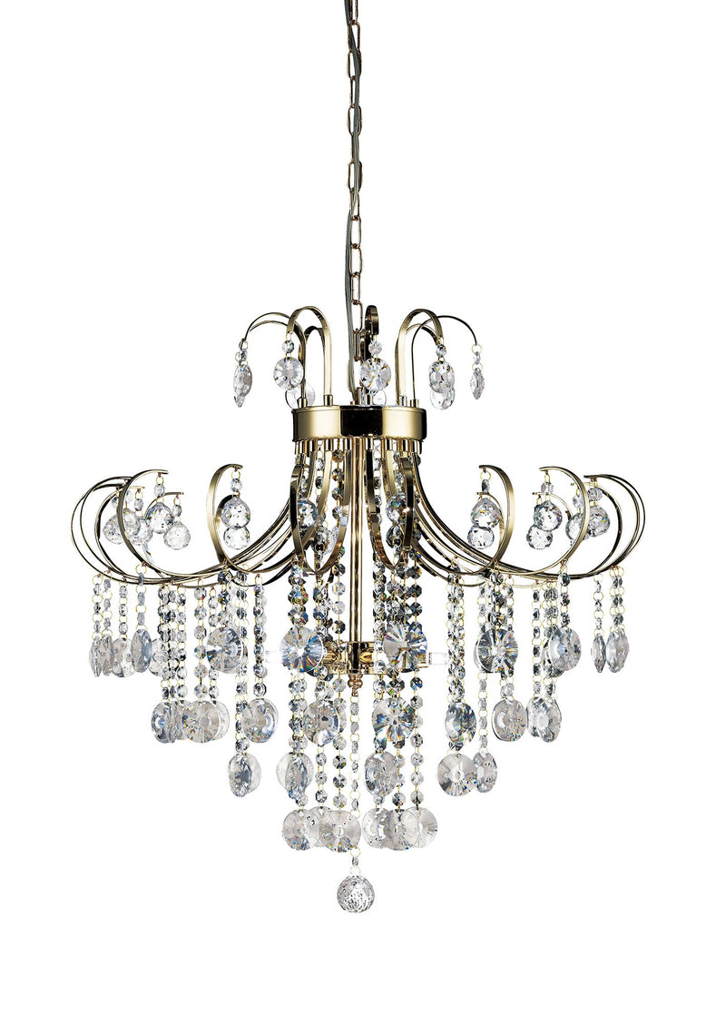 Diyas Rosina Pendant 6 Light G9 French Gold/Crystal • IL32055