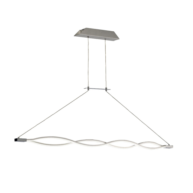 Mantra M4864 Sahara Linear Pendant 36W LED 3000K, 2520lm, Dimmable Silver, Frosted Acrylic, Polished Chrome, 3yrs Warranty • M4864