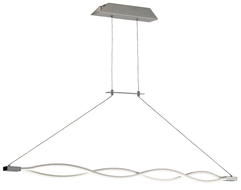 Mantra M4865 Sahara XL Linear Pendant 42W LED 3000K, 3400lm, Silver, Frosted Acrylic, Polished Chrome, 3yrs Warranty • M4865