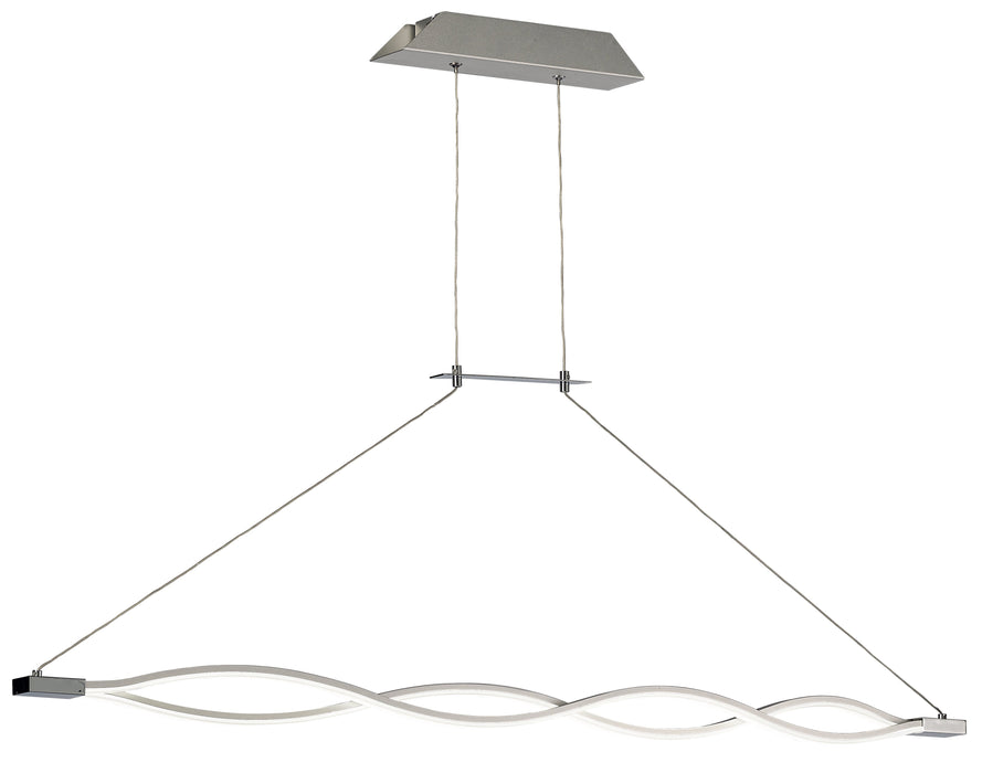 Mantra M4865 Sahara XL Linear Pendant 42W LED 3000K, 3400lm, Silver, Frosted Acrylic, Polished Chrome, 3yrs Warranty • M4865