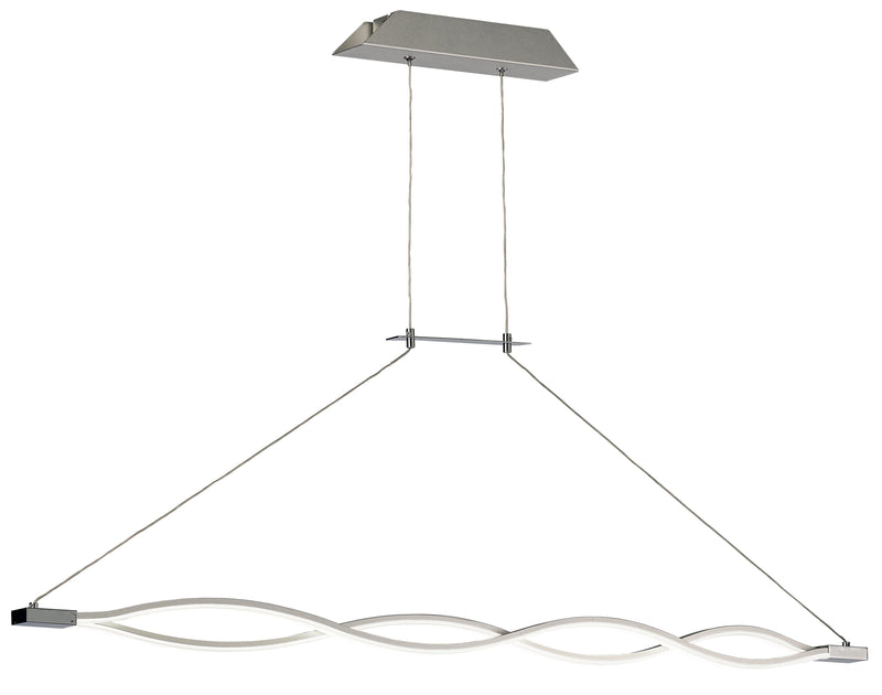 Mantra M5815 Sahara XL Linear Pendant 42W LED 3000K, 3400lm, Dimmable Silver, Frosted Acrylic, Polished Chrome, 3yrs Warranty • M5815