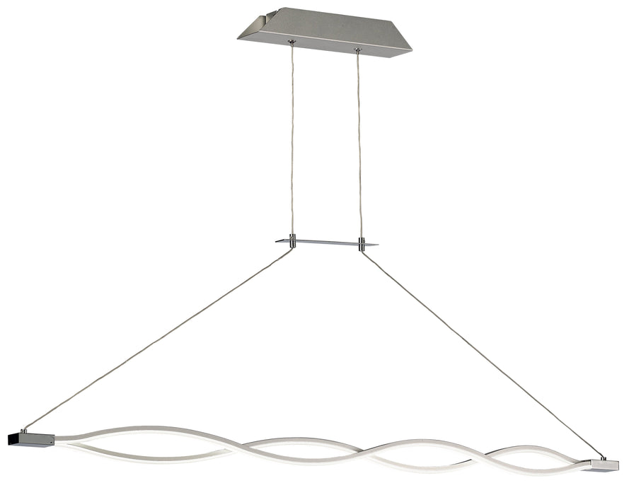Mantra M5815 Sahara XL Linear Pendant 42W LED 3000K, 3400lm, Dimmable Silver, Frosted Acrylic, Polished Chrome, 3yrs Warranty • M5815