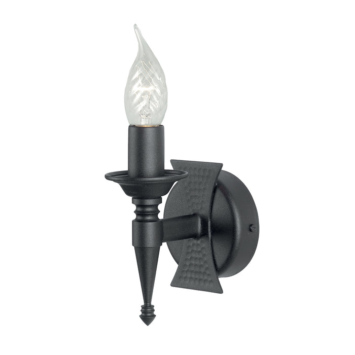 Elstead Lighting SAX1 BLK Saxon Single Light Wall Light Black Finish