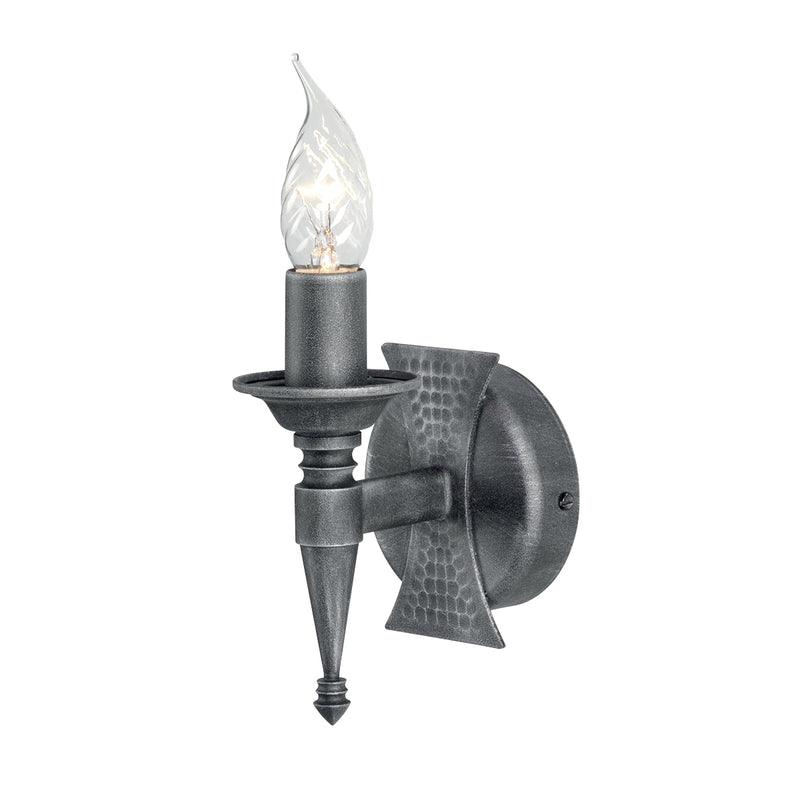 Elstead Lighting SAX1 BLK/SIL Saxon Single Light Wall Light Black/Silver Finish