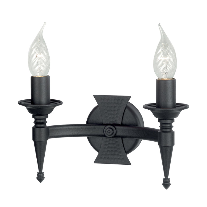 Elstead Lighting SAX2 BLK Saxon 2 Light Wall Light Black Finish