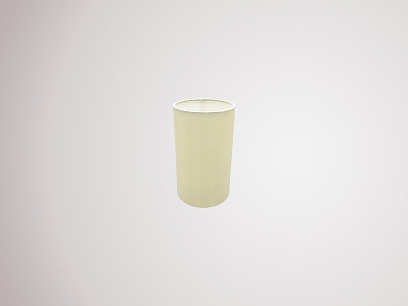 Deco Serena Round Cylinder, 120 x 200mm Faux Silk Fabric Shade, Ivory Pearl/White Laminate • D0309