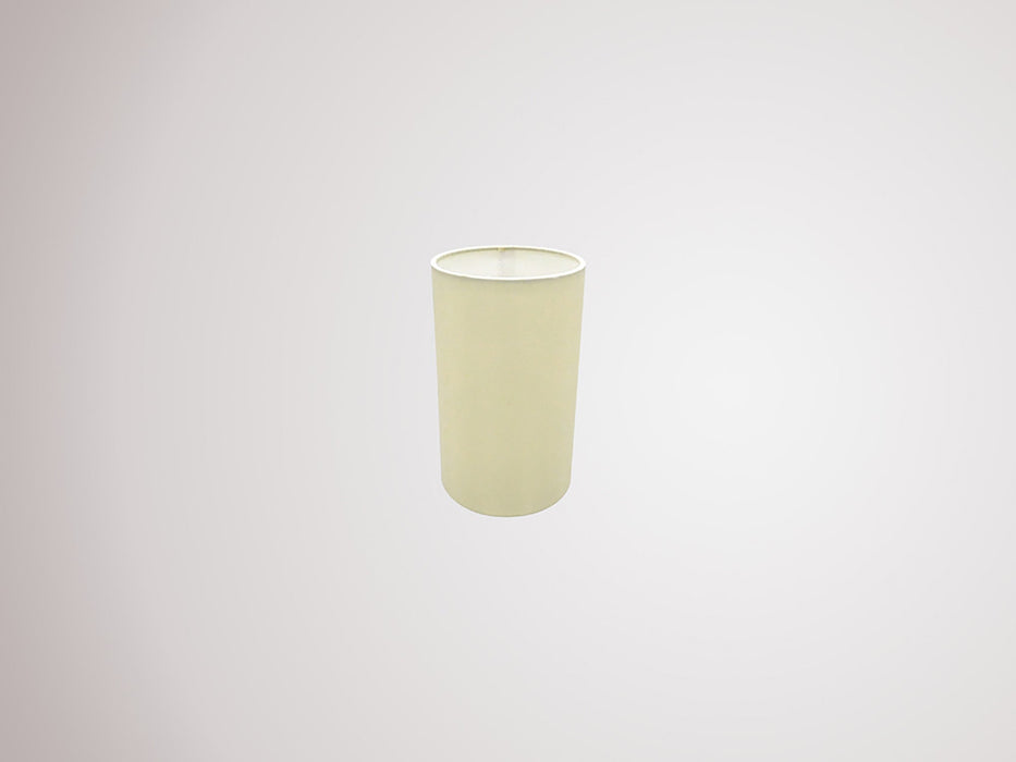 Deco Serena Round Cylinder, 120 x 200mm Faux Silk Fabric Shade, Ivory Pearl/White Laminate • D0309