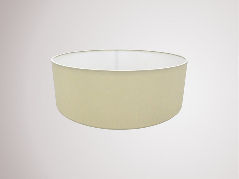 Deco Serena Round Cylinder, 450 x 150mm Faux Silk Fabric Shade, Ivory Pearl/White Laminate • D0310