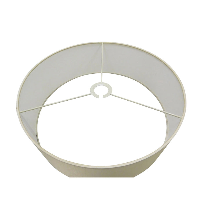 Deco Serena Round Cylinder, 450 x 150mm Faux Silk Fabric Shade, Ivory Pearl/White Laminate • D0310