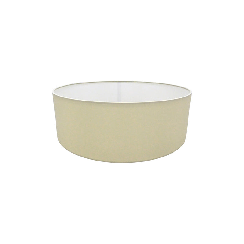 Deco Serena Round Cylinder, 450 x 150mm Faux Silk Fabric Shade, Ivory Pearl/White Laminate • D0310