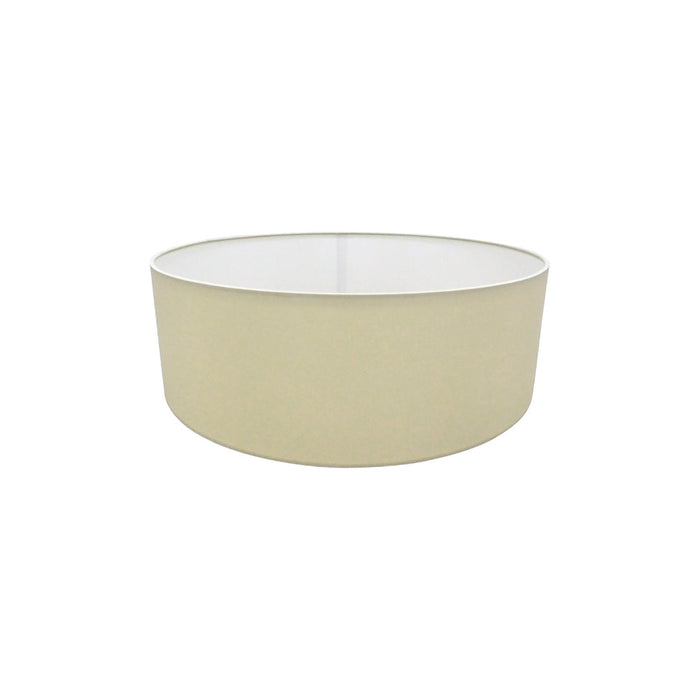 Deco Serena Round Cylinder, 450 x 150mm Faux Silk Fabric Shade, Ivory Pearl/White Laminate • D0310