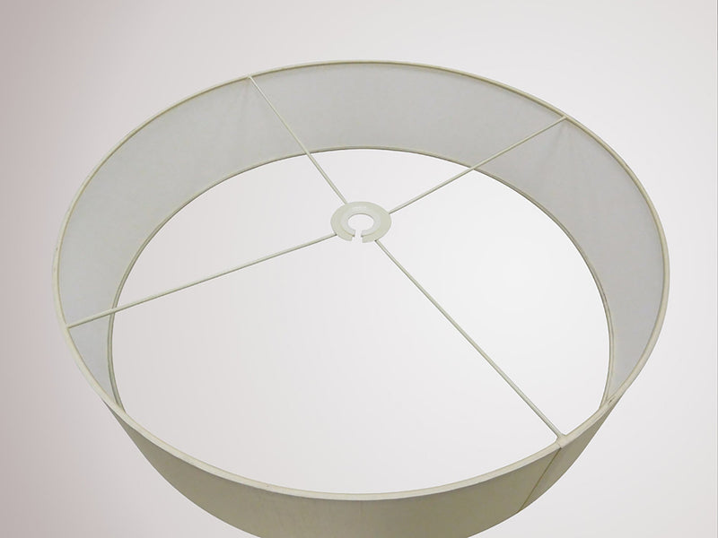Deco Serena Round Cylinder, 600 x 150mm Faux Silk Fabric Shade, Ivory Pearl/White Laminate • D0311