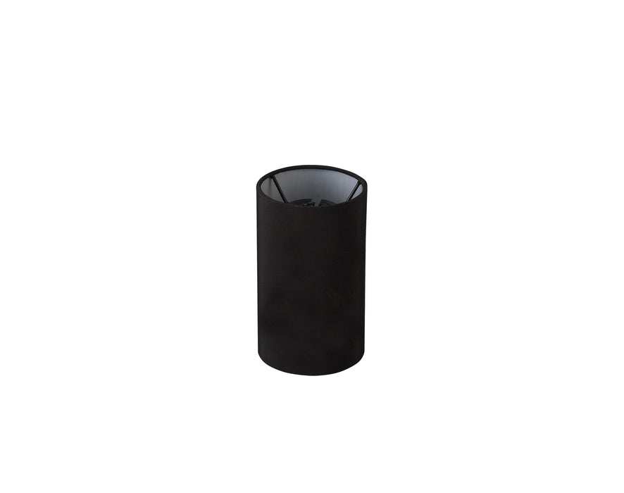 Deco Serena Round Cylinder, 120 x 200mm Faux Silk Fabric Shade, Black • D0569