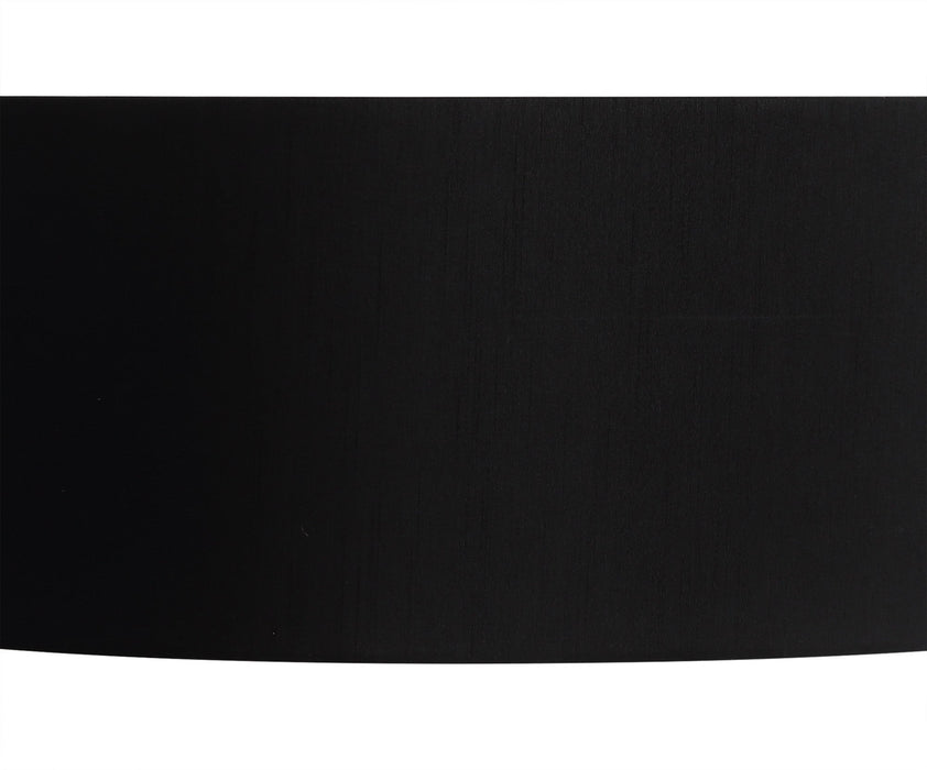 Deco Serena Round Cylinder, 450 x 150mm Faux Silk Fabric Shade, Black • D0570