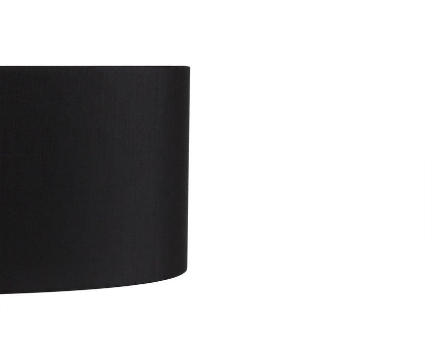 Deco Serena Round Cylinder, 450 x 150mm Faux Silk Fabric Shade, Black • D0570