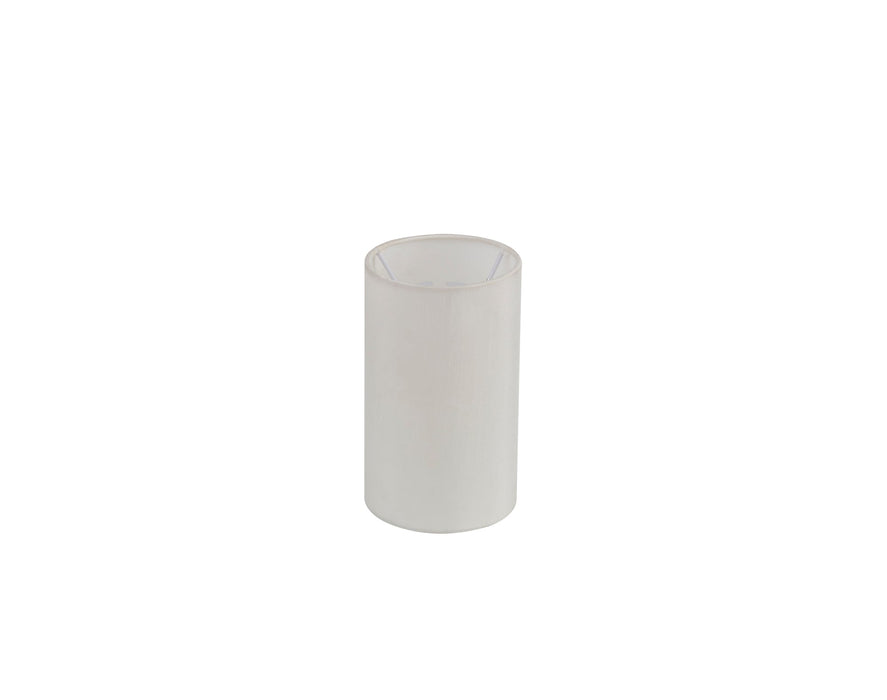 Deco Serena Round Cylinder, 120 x 200mm Faux Silk Fabric Shade, White • D0572