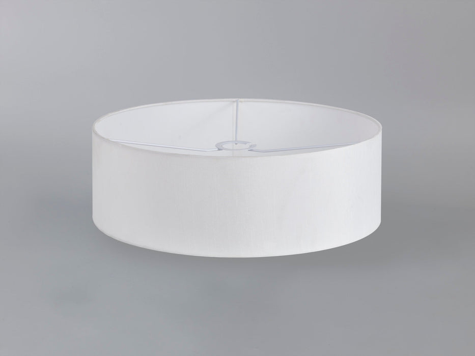 Deco Serena Round Cylinder, 450 x 150mm Faux Silk Fabric Shade, White • D0573